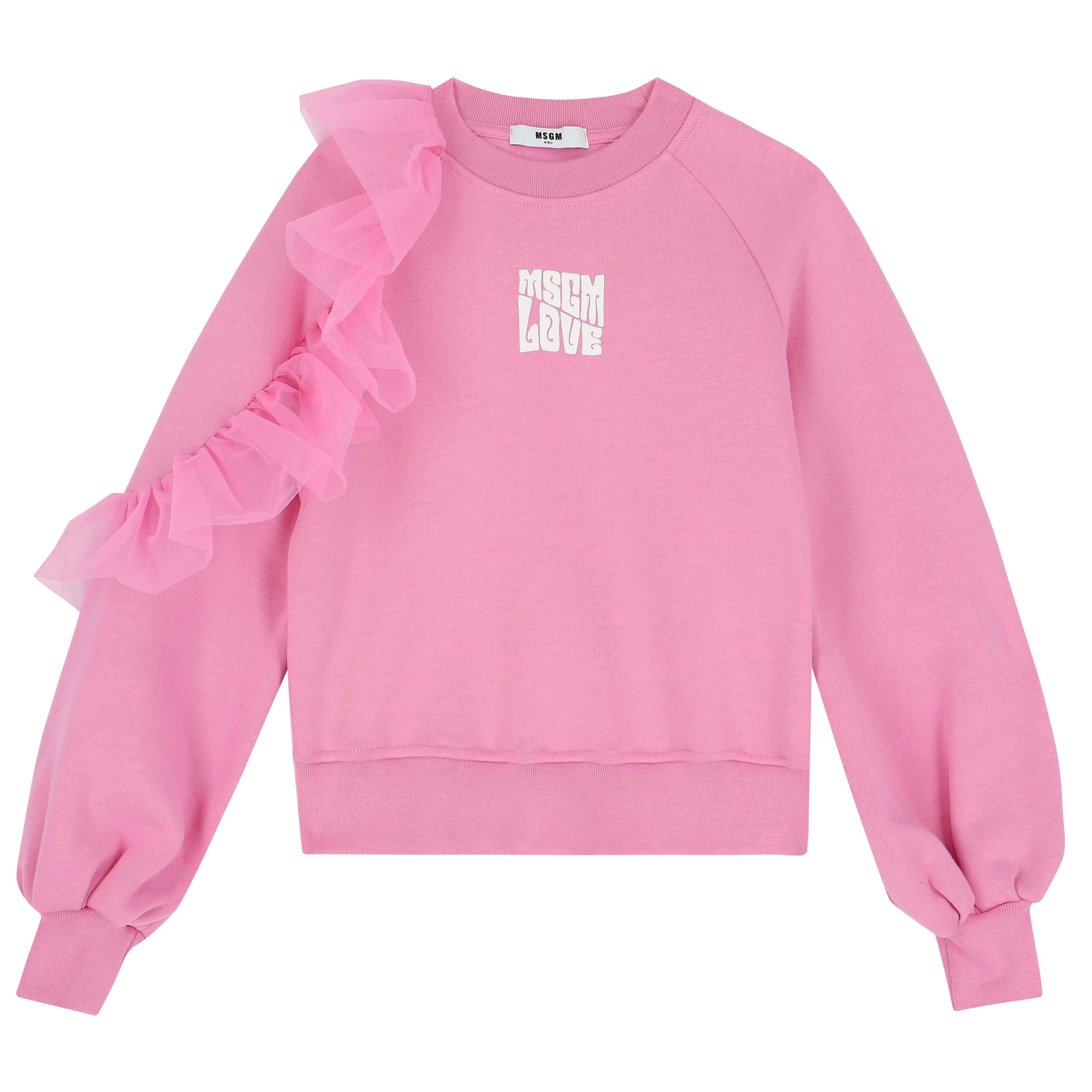 MSGM Girls Pink Logo Sweatshirt Junior Couture QA