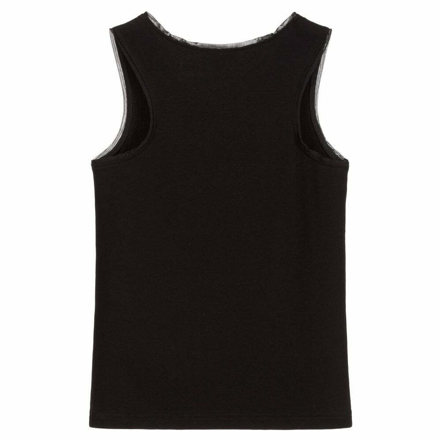 توب بالشعار باللون الاسود للبنات, 1, hi-res