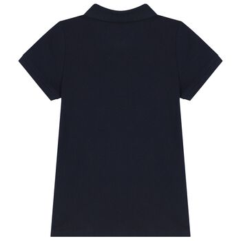 Boys Navy Blue Teddy Bear Polo Shirt
