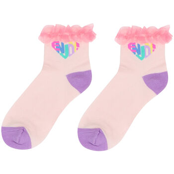 Girls Pink Logo Socks
