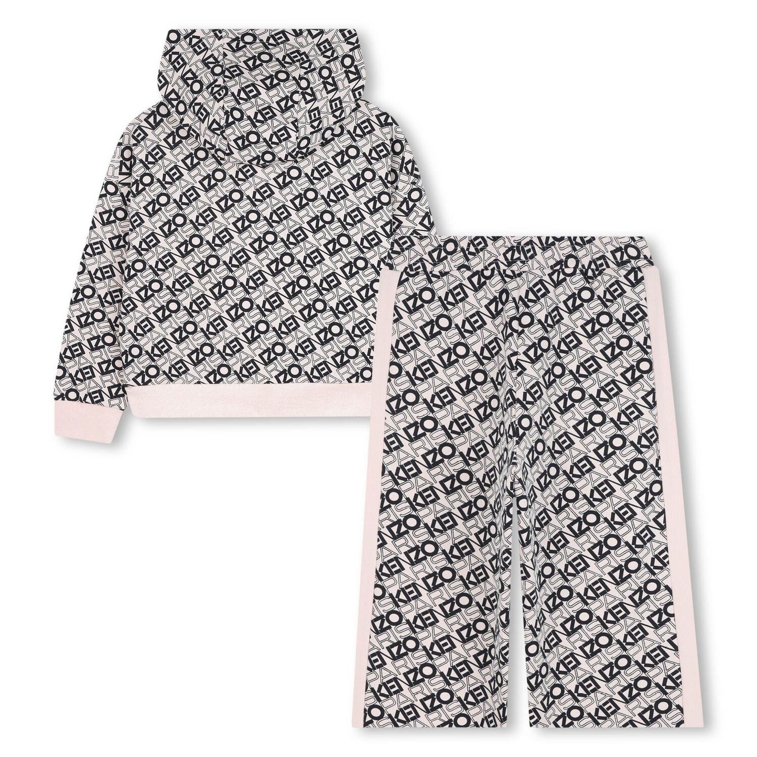 بدلة رياضية للبنات باللونين الوردي والأسود, 1, hi-res