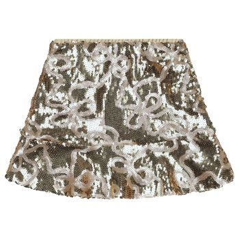 Girls Gold Embellished Everly Skirt