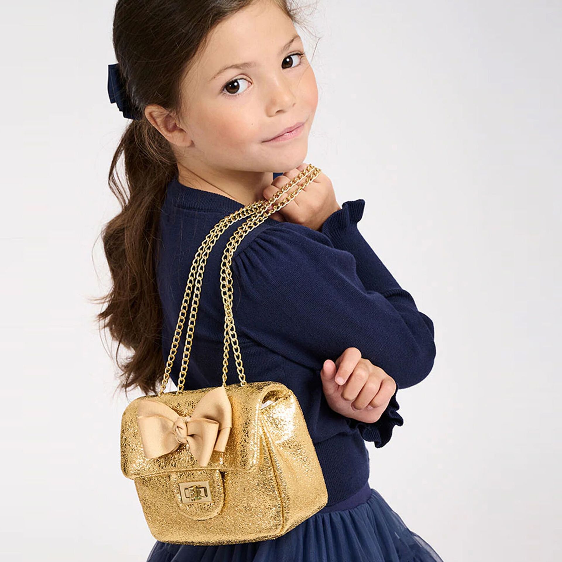 Angel s Face Girls Gold Bow Handbag Junior Couture QA