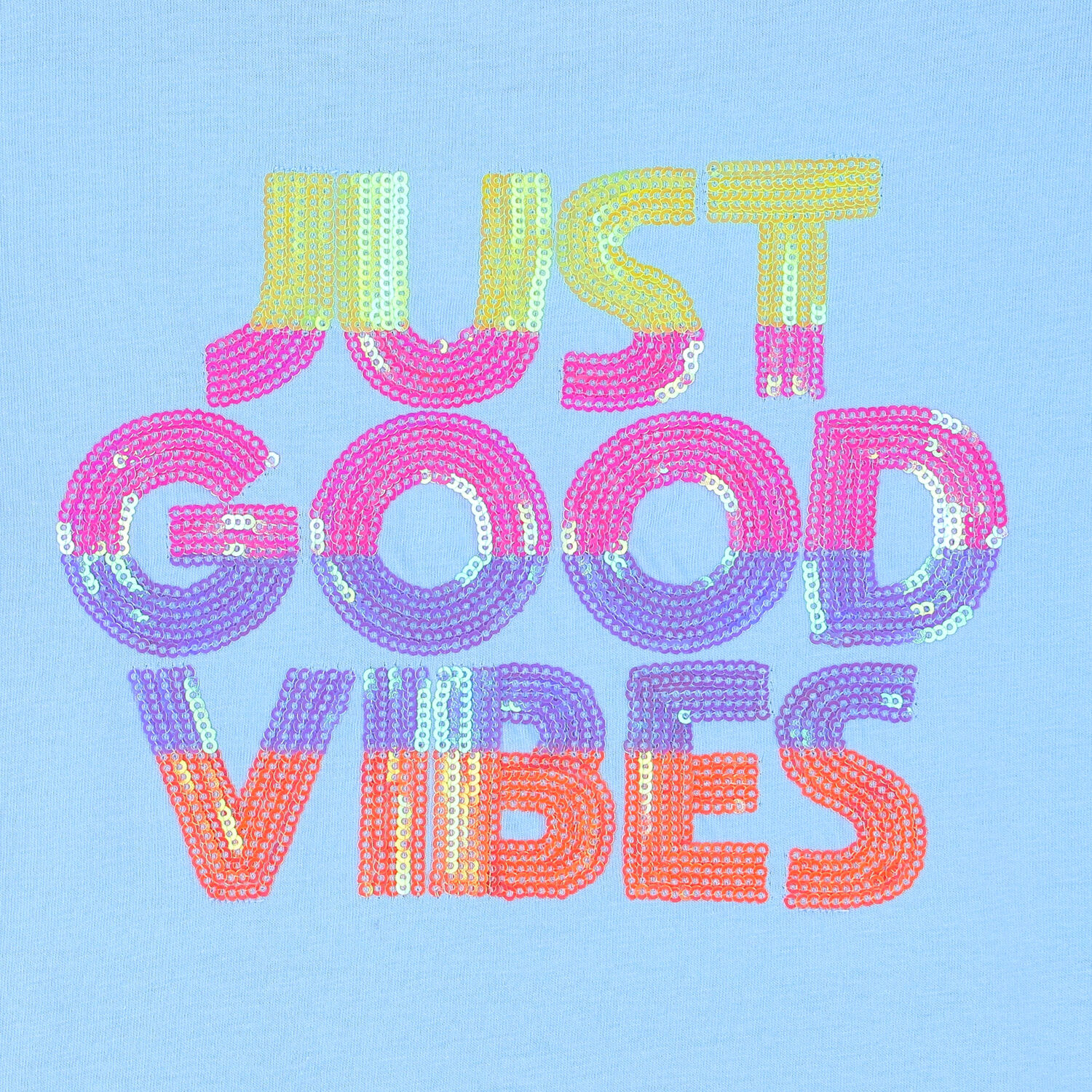 Girls Blue Sequins T-Shirt, 1, hi-res