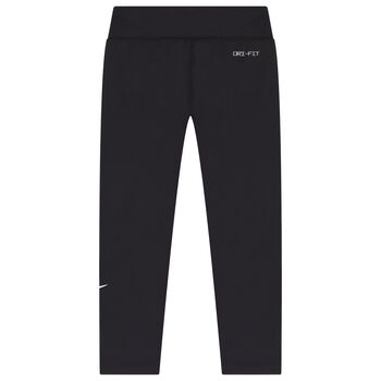 Girls Black Logo Leggings