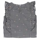 Girls Black & White Striped Top, 1, hi-res