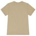 Boys Beige Logo T-Shirt, 1, hi-res