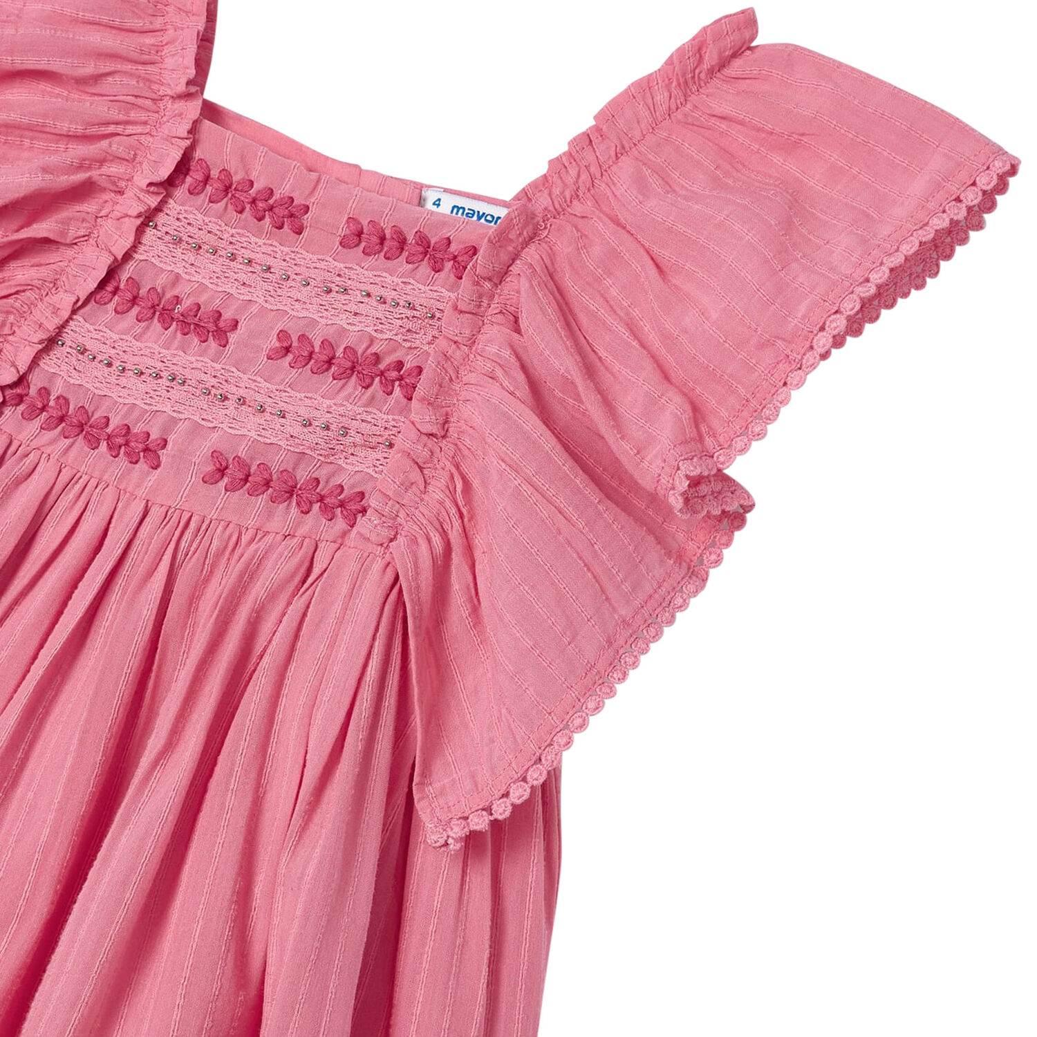 Girls Pink Cotton Dress, 1, hi-res image number null