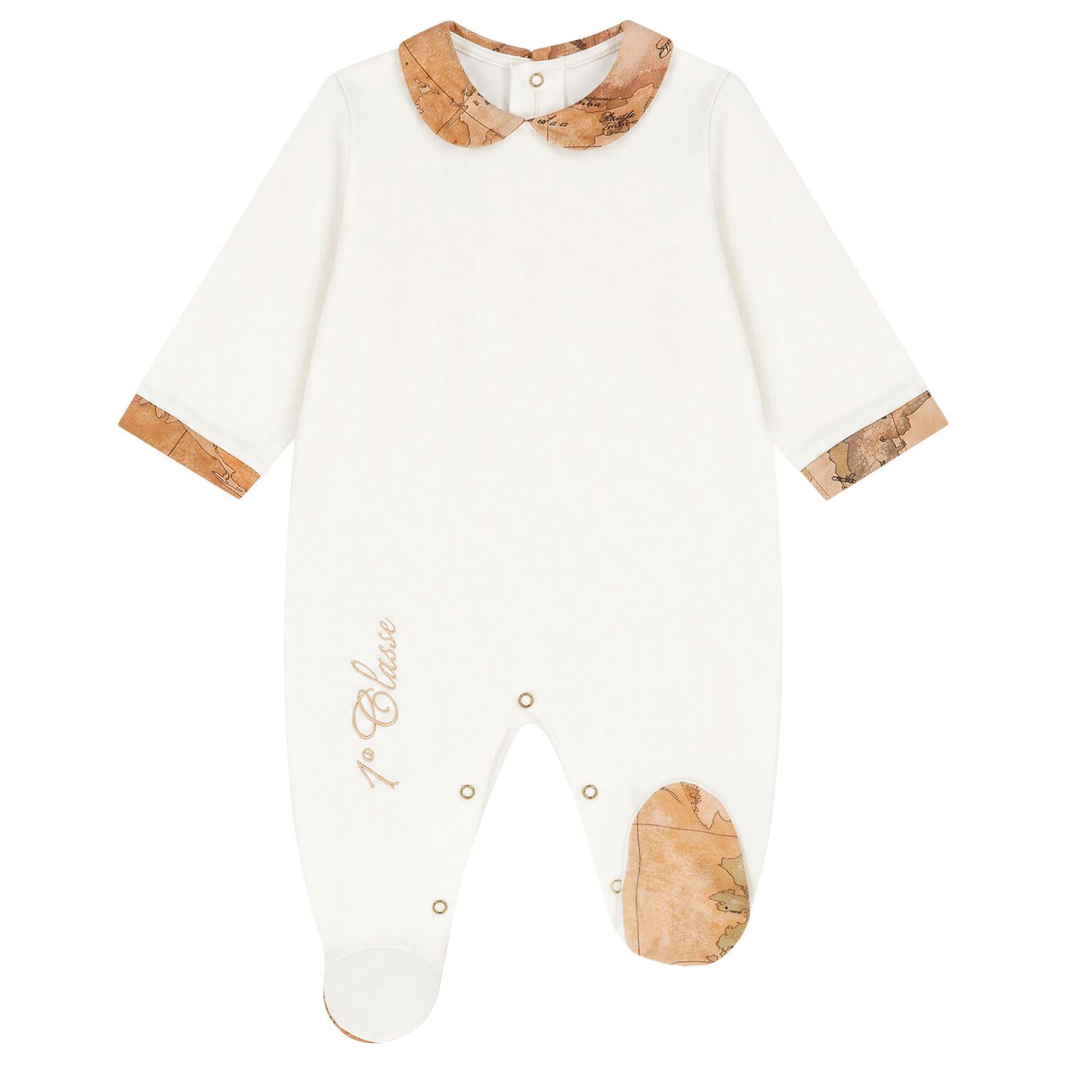 Ivory & Beige Geo Map Babygrow Gift Set, 4, hi-res
