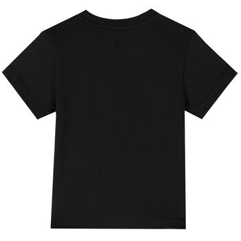 Boys Black Trefoil Logo T-Shirt