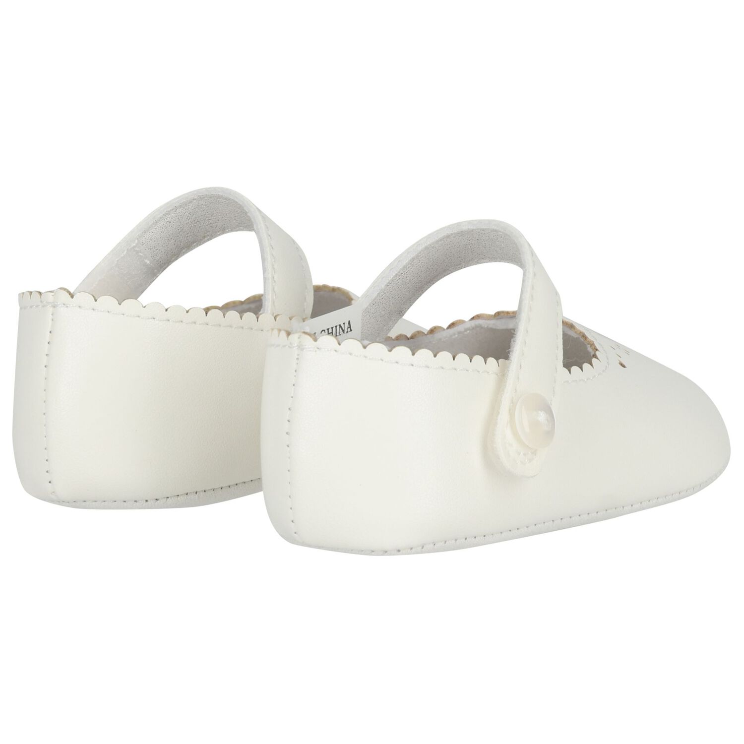 Baby Girls White Leather Pre Walker Shoes, 3, hi-res