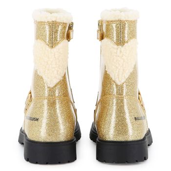 Girls Gold Glitters Boots