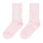 Girls Pink Logo Socks, 2, hi-res