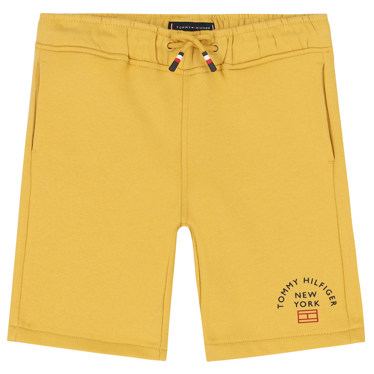 Boys Yellow Logo Cotton Shorts, 1, hi-res