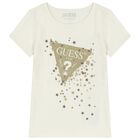 Girls Ivory Logo T-Shirt, 1, hi-res