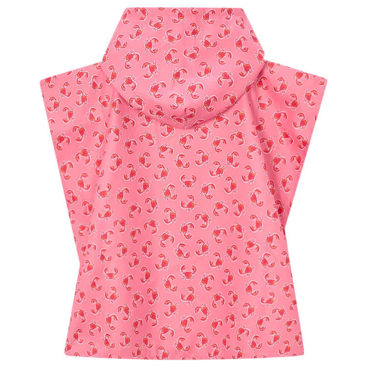 Girls Pink Crab Hooded Towel, 1, hi-res
