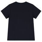 Boys Navy Blue, White & Beige Geo Map T-Shirt, 1, hi-res