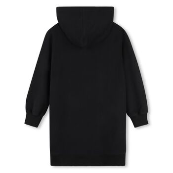 Girls Mini Me Black Flamingo Logo Hooded Dress