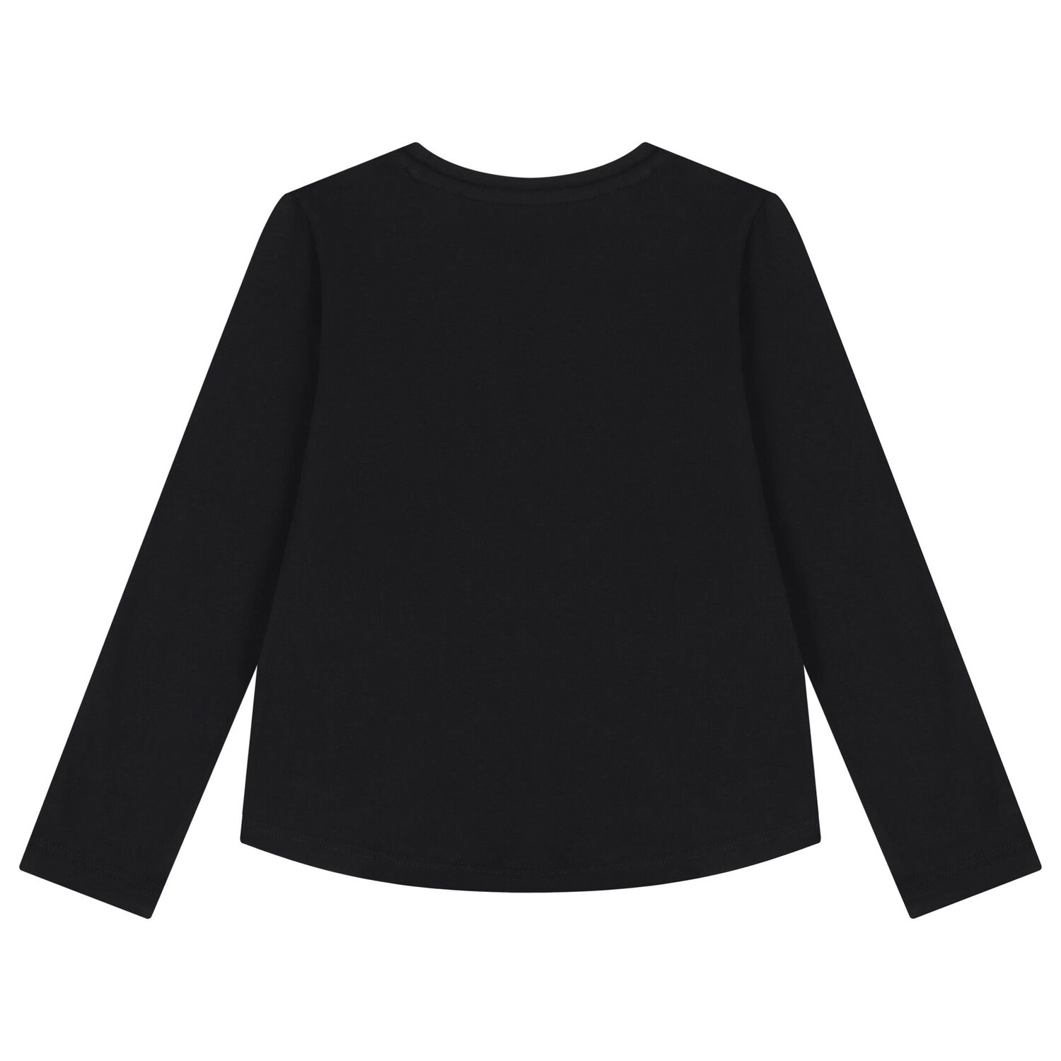 Girls Black Logo Long Sleeve Top, 4, hi-res image number null