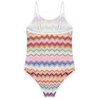 Girls Multi-Coloured Zig Zag Crochet Swimsuit, 1, hi-res
