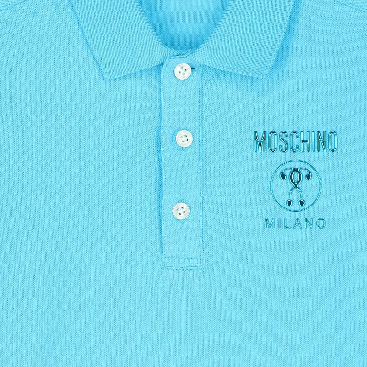 Boys Blue Logo Polo Shirt, 3, hi-res