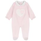 Baby Girls Pink Heart Babygrow, 1, hi-res