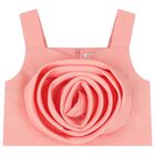 طقم تنورة ساتان باللون المرجاني والوردي و  الأبيض للبنات, 1, hi-res