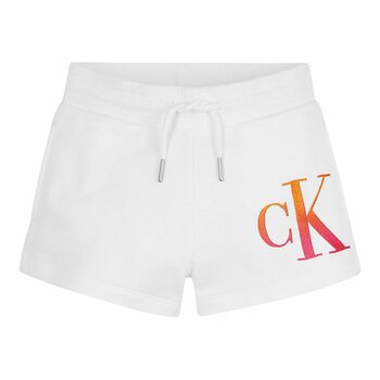 Girls White Logo Shorts