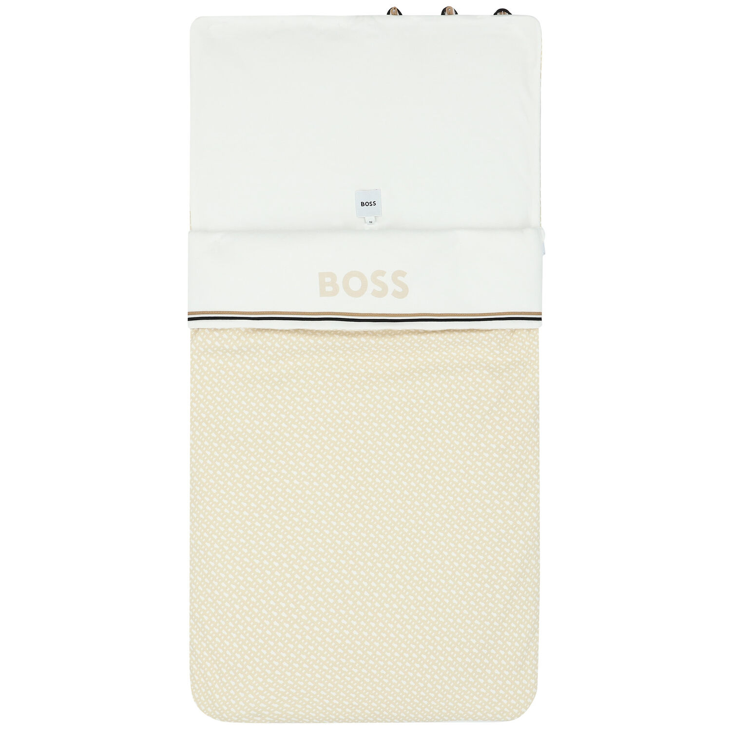 Beige & White Logo Baby Nest, 1, hi-res