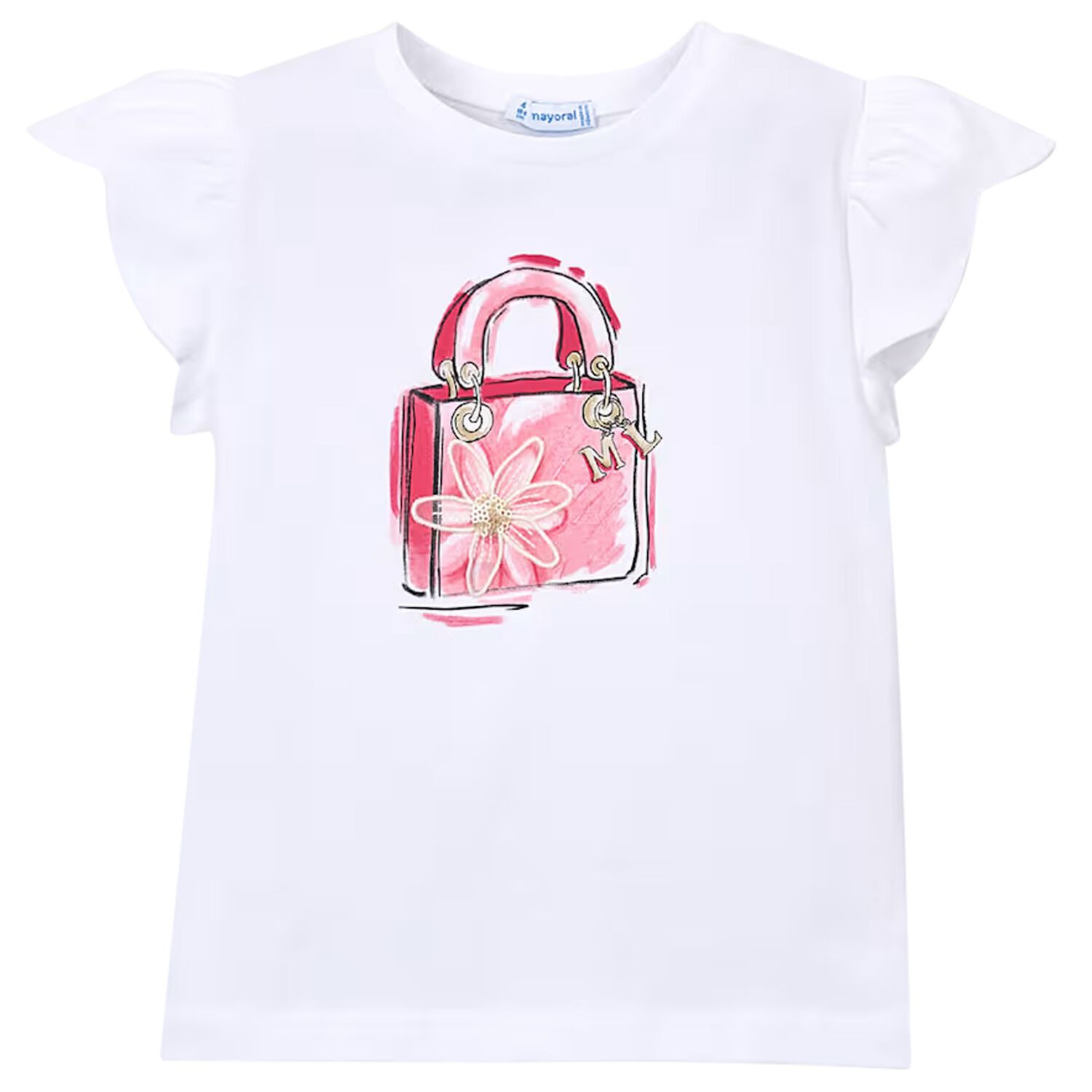 Girls White Bag T-Shirt, 1, hi-res