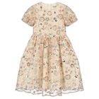 Girls Beige Embellished Dress, 1, hi-res