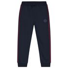 Boys Navy Blue Logo Tracksuit, 2, hi-res