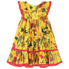Girls Yellow Floral Dress, 1, hi-res