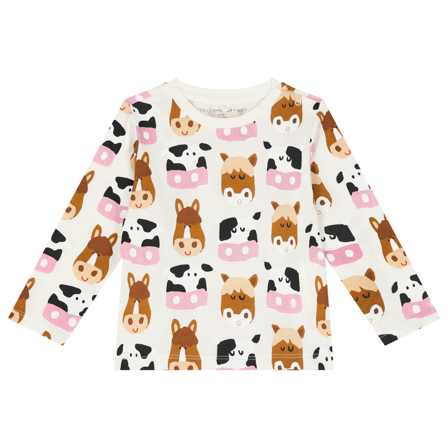 Younger Boys Ivory Animals Long Sleeve Top, 1, hi-res image number null
