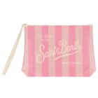 Girls White & Pink Ruffled Striped Bikini, 1, hi-res