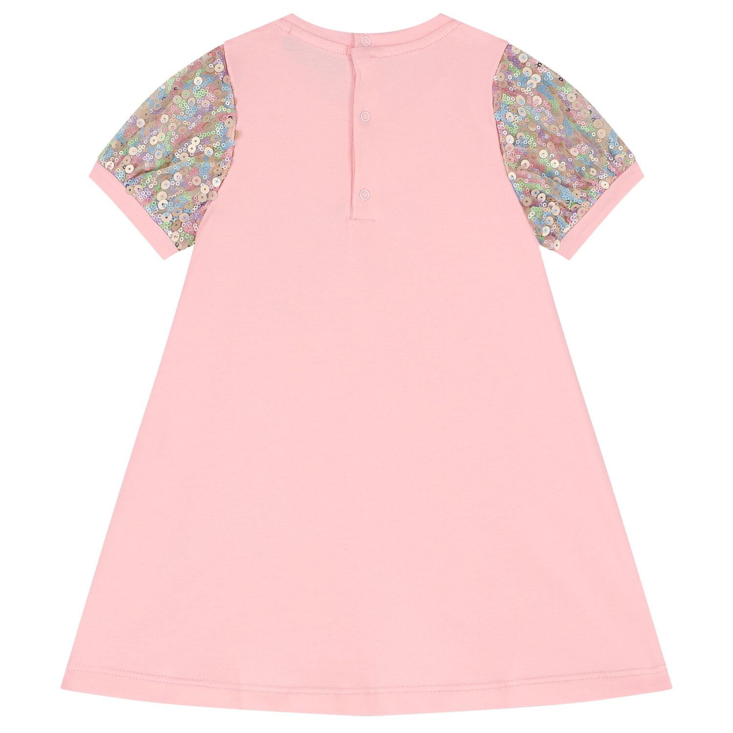 فستان بنات بالشعار باللون الوردي, 2, hi-res image number null