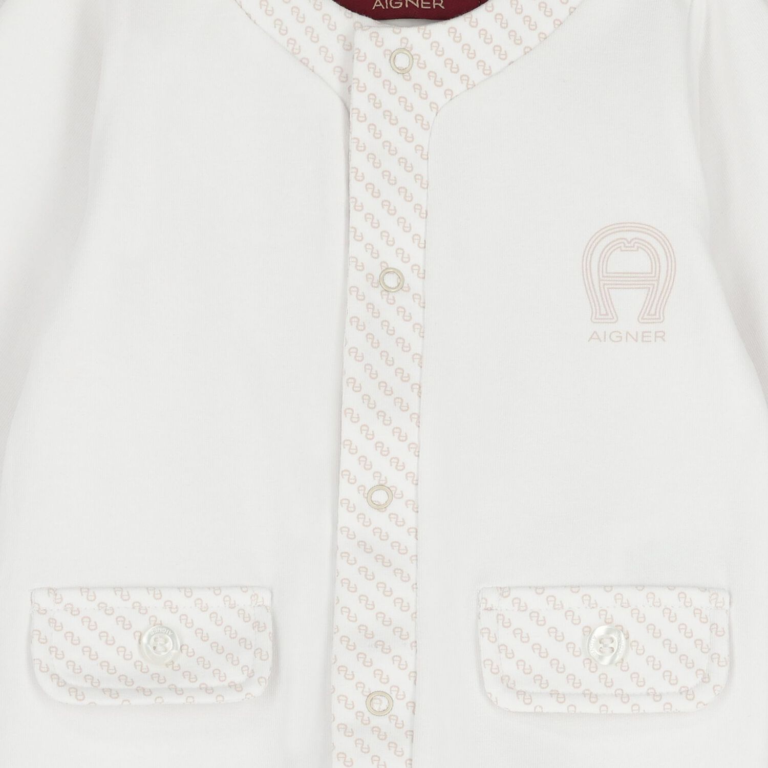 White & Beige Logo Babygrow Gift Set, 1, hi-res