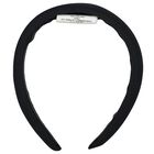 Girls Black Logo Padded Headband, 2, hi-res