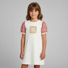 Girls Ivory Logo Dress, 2, hi-res