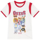 تيشيرت أولاد بالشعار باللون الأبيض, 1, hi-res