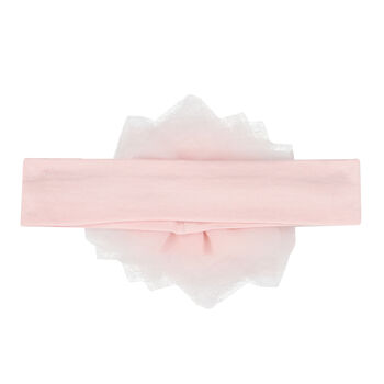 Girls Pink Tulle Flower Headband