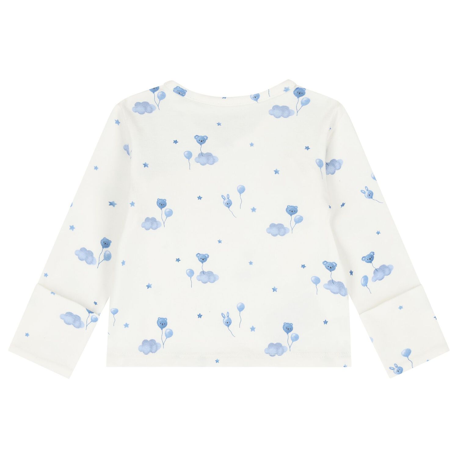 Baby Boys Ivory & Blue Balloon 2 Piece Babygrow Set, 1, hi-res