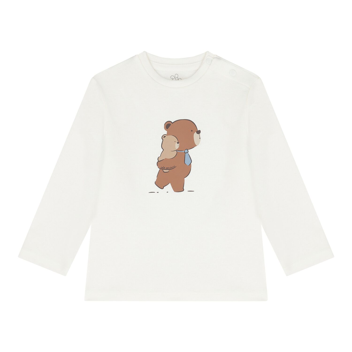 Baby Boys Ivory Teddy Bear Long Sleeve Top, 1, hi-res