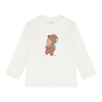 Baby Boys Ivory Teddy Bear Long Sleeve Top