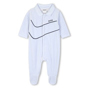 Baby Boys Blue Logo Babygrow