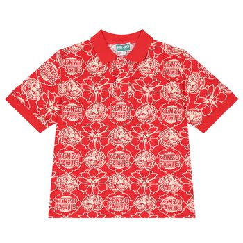 Boys Red Logo Polo Shirt