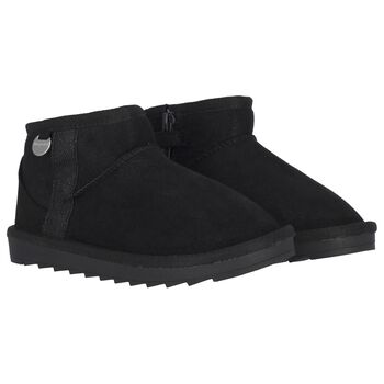 Girls Black Faux Suede Boots