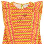 Girls Pink & Orange Wavy Stripe Ruffle Dress, 1, hi-res