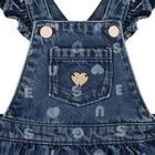 Baby Girls Pink & Denim Blue Dungaree Set, 1, hi-res