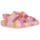 Girls Pink Floral Sandals, 1, hi-res
